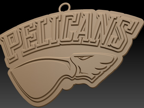 Liiga Lahti Pelicans keychain badge color printable and renderable Modello di stampa 3D