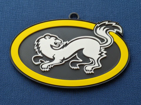 Liiga Oulun Krpt keychain badge color printable and renderable 3D Print Model