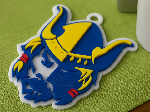 Liiga Mikkelin Jukurit キーチェーン バッジ カラー印刷およびレンダリング可能 3Dプリントモデル