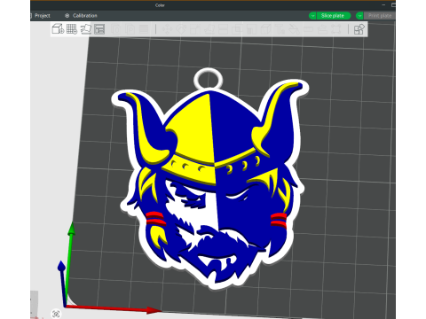 Liiga Mikkelin Jukurit keychain badge color printable and renderable Modello di stampa 3D
