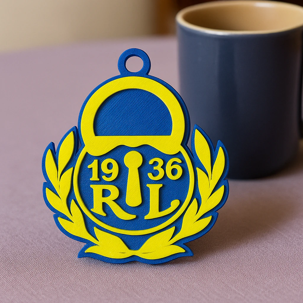 Liiga Rauman Lukko keychain badge color printable and renderable 3D Print Model .c4d .max .obj .3ds .fbx .stl .blend 