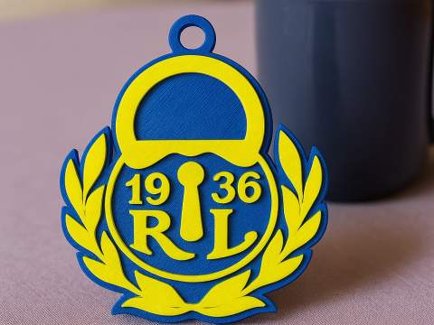 Liiga Rauman Lukko keychain badge color printable and renderable 3D Принт Модель