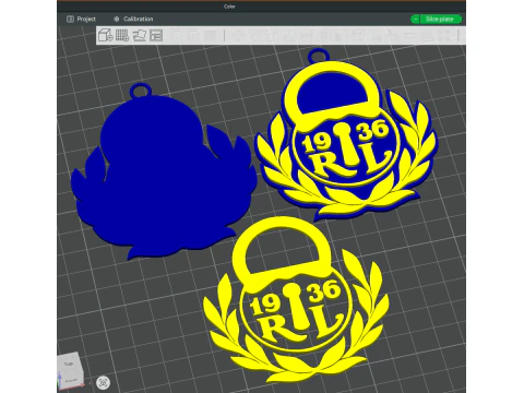 Liiga Rauman Lukko keychain badge color printable and renderable 3D Print Model
