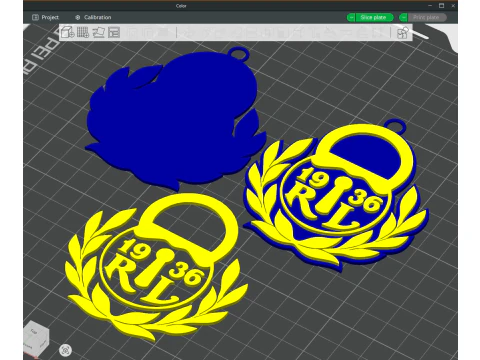 Liiga Rauman Lukko keychain badge color printable and renderable 3D Print Model