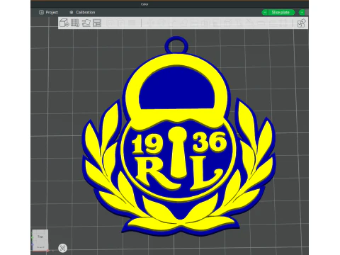 Liiga Rauman Lukko keychain badge color printable and renderable 3D Print Model