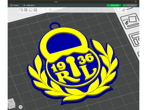 Liiga Rauman Lukko keychain badge color printable and renderable 3D Print Model