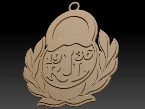 Liiga Rauman Lukko keychain badge color printable and renderable 3D Print Model