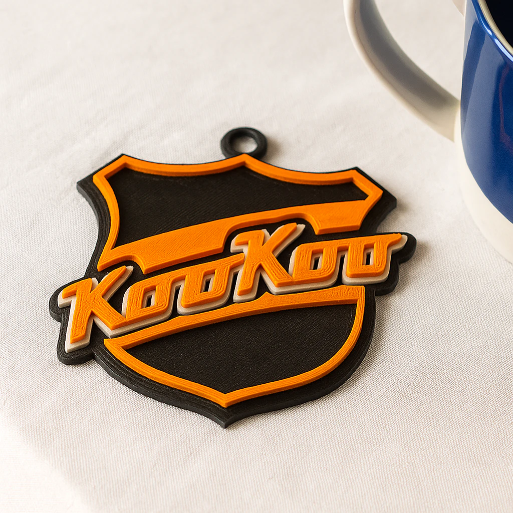Liiga KooKoo keychain badge color printable and renderable 3D Print Model .c4d .max .obj .3ds .fbx .stl .blend