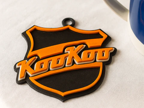 Liiga KooKoo anahtarlık rozeti renkli yazdırılabilir ve işlenebilir 3D Baskı Modeli