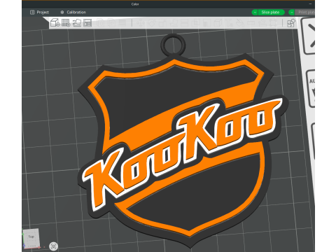 Liiga KooKoo keychain badge color printable and renderable Model Cetak 3D