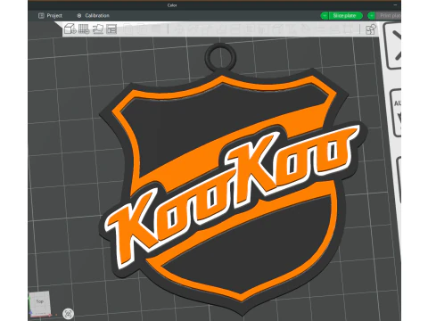 Liiga KooKoo keychain badge color printable and renderable 3D Print Model