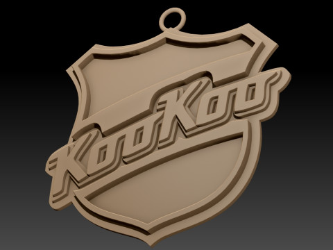 Liiga KooKoo keychain badge color printable and renderable Model Cetak 3D