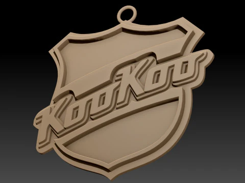 Liiga KooKoo keychain badge color printable and renderable 3D Print Model