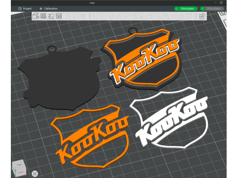 Liiga KooKoo keychain badge color printable and renderable Model Cetak 3D