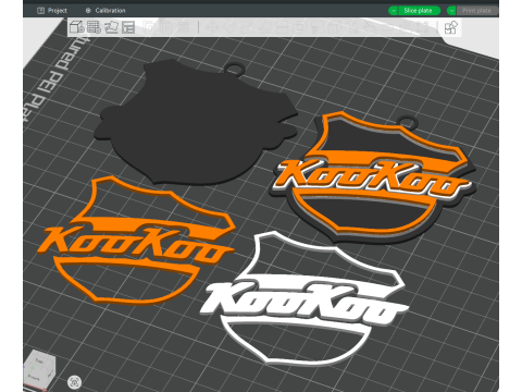 Liiga KooKoo keychain badge color printable and renderable Model Cetak 3D