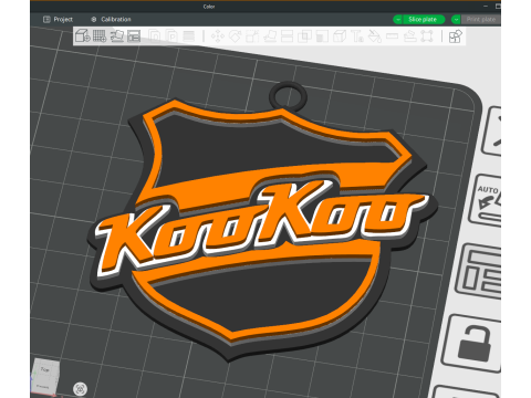 Liiga KooKoo keychain badge color printable and renderable Model Cetak 3D