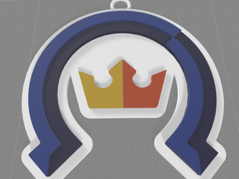 Liiga Kiekko-Espoo keychain badge color printable and renderable Model Cetak 3D