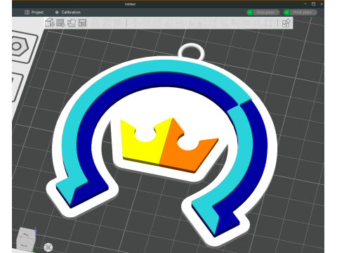 Liiga Kiekko-Espoo keychain badge color printable and renderable Model Cetak 3D