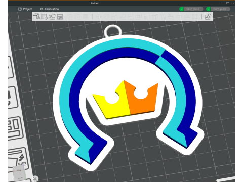 Liiga Kiekko-Espoo keychain badge color printable and renderable Model Cetak 3D