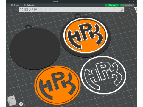 Liiga HPK Hmeenlinna keychain badge color printable and renderable Modello di stampa 3D