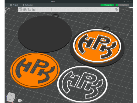 Liiga HPK Hmeenlinna keychain badge color printable and renderable Modello di stampa 3D