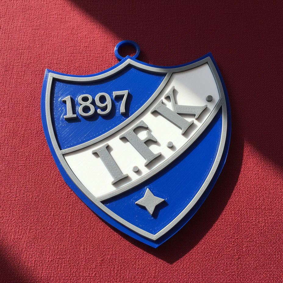 Liiga HIFK Helsinki keychain badge color printable and renderable 3D Print Model .c4d .max .obj .3ds .fbx .stl .blend