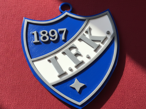 Liiga HIFK Helsinki keychain badge color printable and renderable 3D Принт Модель
