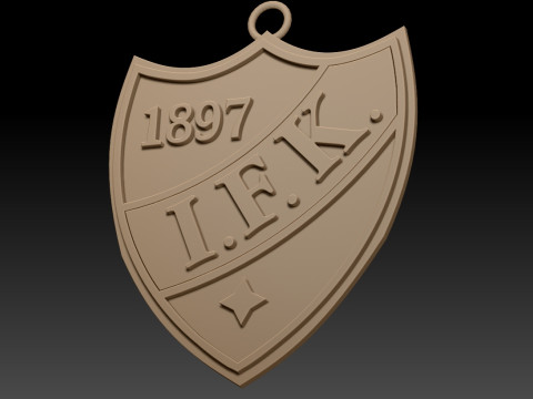 Liiga HIFK Helsinki keychain badge color printable and renderable 3D Принт Модель