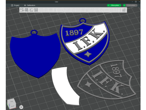 Liiga HIFK Helsinki keychain badge color printable and renderable 3D Принт Модель