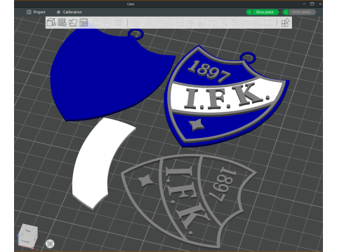 Liiga HIFK Helsinki keychain badge color printable and renderable 3D Принт Модель