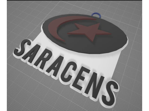 PREM Rugby Saracens FC keychain badge color printable and renderable 3D Print Model