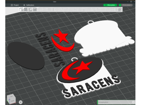PREM Rugby Saracens FC keychain badge color printable and renderable Modello di stampa 3D