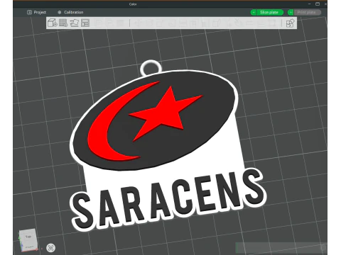 PREM Rugby Saracens FC keychain badge color printable and renderable 3D Print Model