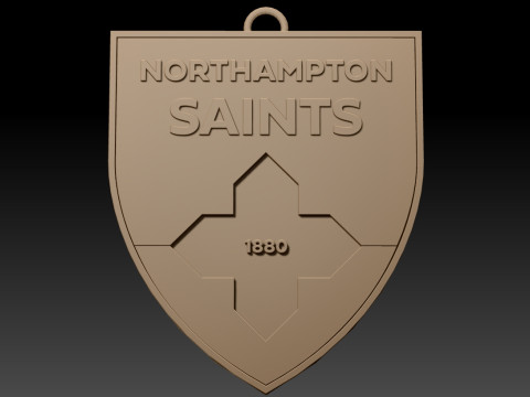 PREM Rugby Northampton Saints keychain badge color printable and renderable 3Dプリントモデル