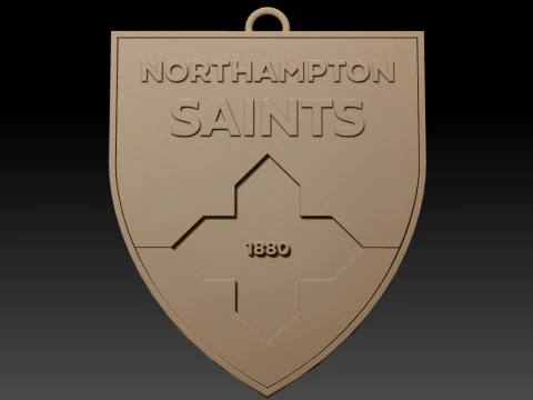 PREM Rugby Northampton Saints keychain badge color printable and renderable 3D Print Model
