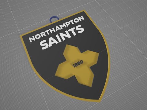 PREM Rugby Northampton Saints keychain badge color printable and renderable 3Dプリントモデル