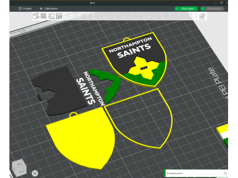 PREM Rugby Northampton Saints keychain badge color printable and renderable 3Dプリントモデル