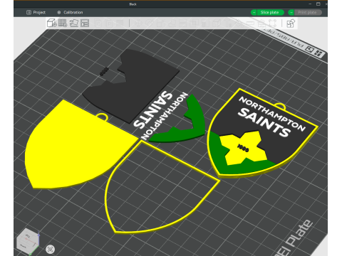 PREM Rugby Northampton Saints keychain badge color printable and renderable 3Dプリントモデル