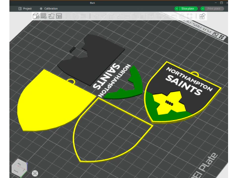 PREM Rugby Northampton Saints keychain badge color printable and renderable 3D Print Model