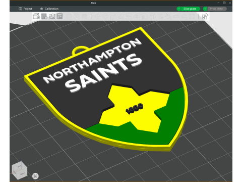 PREM Rugby Northampton Saints keychain badge color printable and renderable 3Dプリントモデル