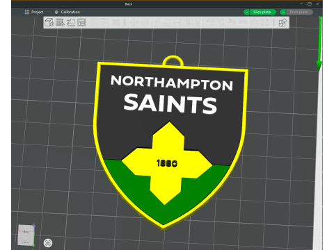 PREM Rugby Northampton Saints keychain badge color printable and renderable 3Dプリントモデル