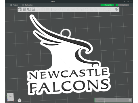 PREM Rugby Newcastle Falcons keychain badge color printable and renderable Model Cetak 3D