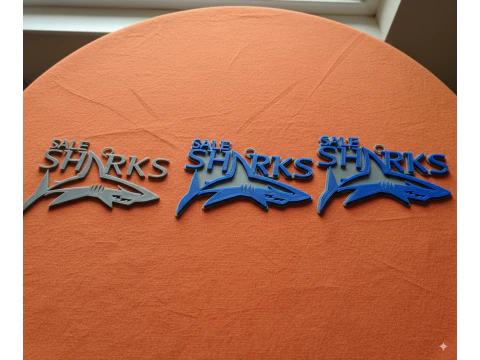 PREM Rugby Sale Sharks keychain badge color printable and renderable 3D Print Model