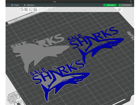 PREM Rugby Sale Sharks keychain badge color printable and renderable 3D Print Model