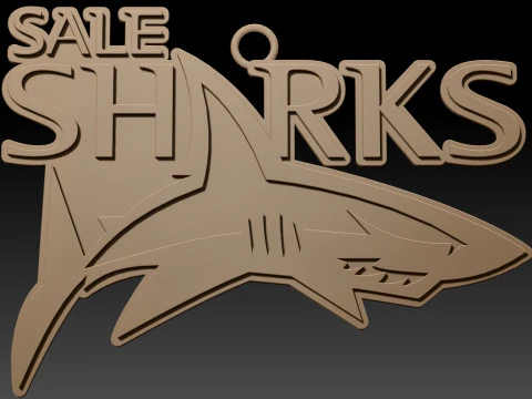 PREM Rugby Sale Sharks keychain badge color printable and renderable 3D Print Model