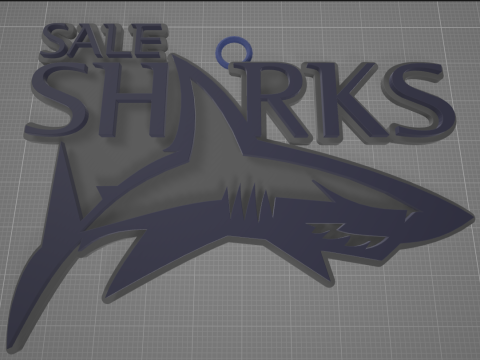 PREM Rugby Sale Sharks keychain badge color printable and renderable 3D 프린트 모델
