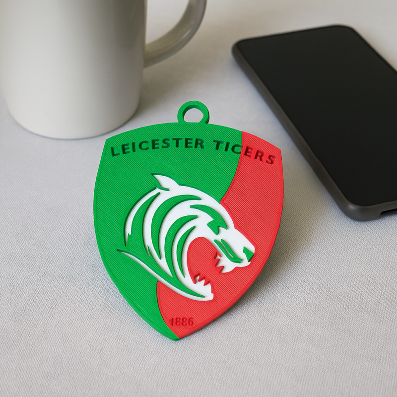 PREM Rugby Leicester Tigers llavero insignia color imprimible y renderizable Modelo de impresión 3D .c4d .max .obj .3ds .fbx .stl .blend 