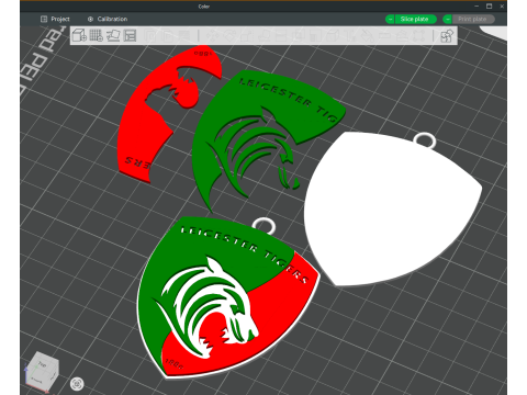 PREM Rugby Leicester Tigers llavero insignia color imprimible y renderizable Modelo de impresión 3D