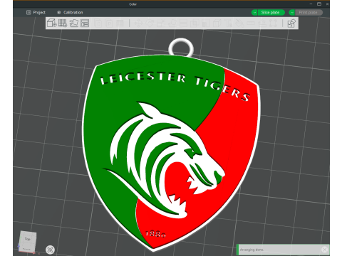 PREM Rugby Leicester Tigers llavero insignia color imprimible y renderizable Modelo de impresión 3D