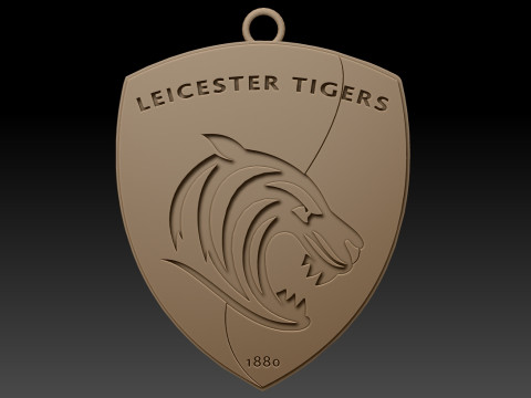 PREM Rugby Leicester Tigers llavero insignia color imprimible y renderizable Modelo de impresión 3D